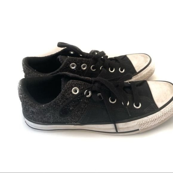 Converse Black Partial Sequin Low Top Sneakers - 8 - Picture 4 of 6